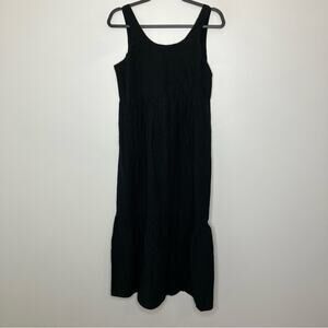 NWT J. JILL Black Gray Stripe Sleeveless Maxi Small Petite SP